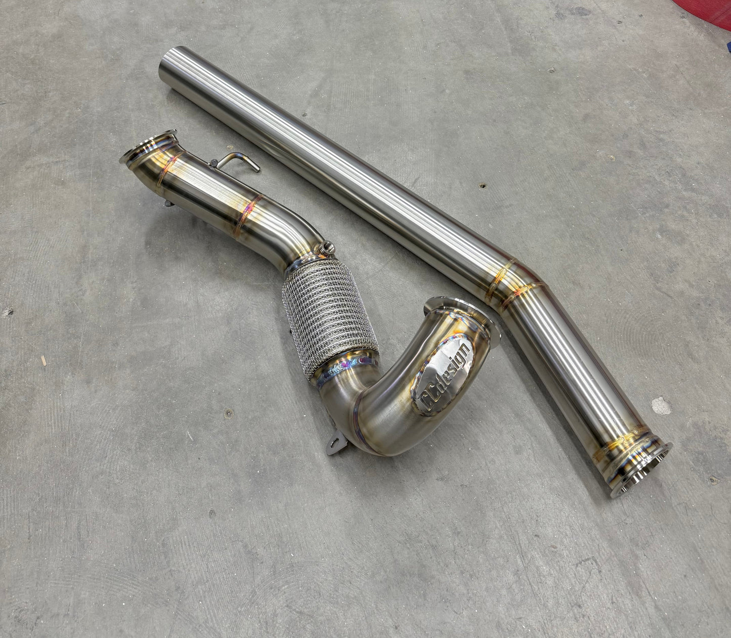 CCdesign Full 3.5" Downpipe MK7/7.5 VW Golf R & 8V/8S Audi A3/S3 AWD